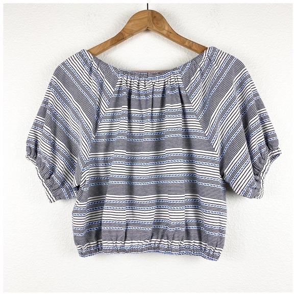 NWT Madewell Jacquard Keyhole Crop Top‎ in Stripe Size Small - Picture 5 of 13